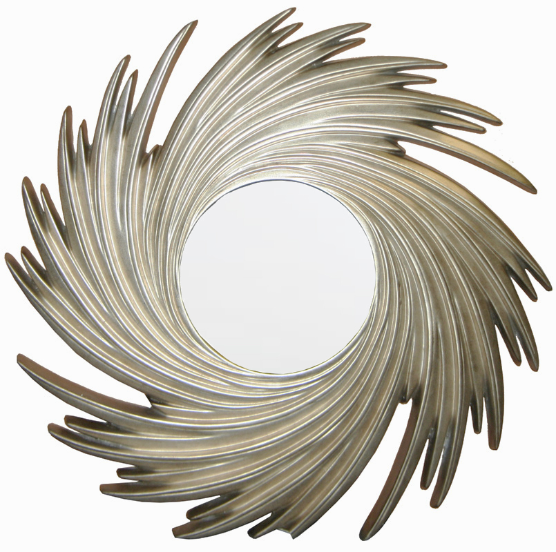 TS024 Wall décor art mirror silver modern round saw blade shape
